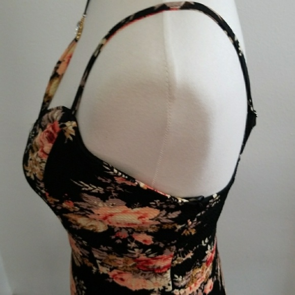 Black with peach floral dress - Picture 8 of 16